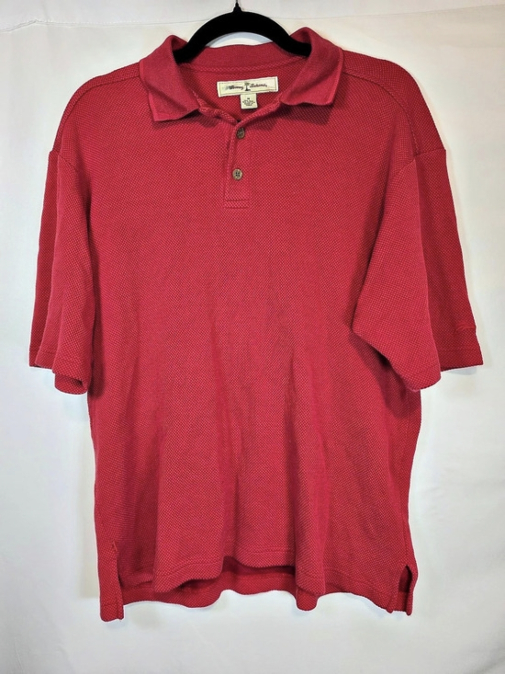 Tommy Bahama Men's Silk Cotton Polo Size Medium Red Business Casual Golf Office